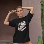 Göz Baskılı Oversize T-Shirt