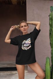 Göz Baskılı Oversize T-Shirt