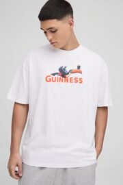 GUINNESS Baskılı Oversize Erkek T-shirt - Rahat ve Şık Tasarım - Görsel 2