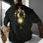Güneş Sistemi Sırt Baskılı Erkek Oversize T-shirt