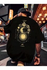 Güneş Sistemi Sırt Baskılı Erkek Oversize T-shirt - Görsel 4