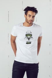 Hacker Cat Baskılı Erkek Oversize T-shirt
