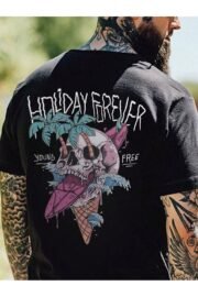 Holiday Forever Baskılı Erkek Oversize T-shirt - Görsel 4