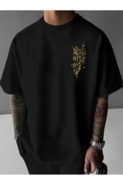 Erkek oversize Japon Kiraz Ağacı baskılı T-shirt rahat ve şık Tasarım - Görsel 5