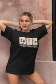 Kahve Formülü Baskılı Kadın Oversize T-Shirt - Görsel 2
