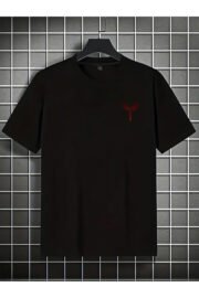 Erkek oversize Kanatlı Kılıç baskılı T-shirt rahat ve şık Tasarım - Görsel 2