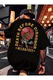 Kaplan Baskılı Erkek Oversize T-shirt