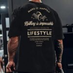 Life Style Sırt Baskılı Oversize T-shirt