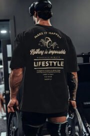Life Style Sırt Baskılı Oversize T-shirt