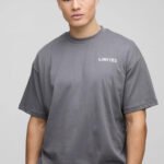 Oversize Erkek Limited Baskılı Detaylı T-Shirt