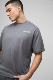 Oversize Erkek Limited Baskılı Detaylı T-Shirt - Görsel 2