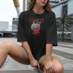 Lucifer Baskılı Oversize T-shirt