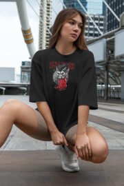 Lucifer Baskılı Oversize T-shirt
