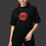 Mars Baskılı Kadın Oversize T-Shirt