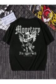 Money Melek Baskılı Erkek Oversize T-shirt - Görsel 3