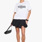 Milan Italy Baskılı Oversize Kadın T-shirt - Rahat ve Şık Tasarım