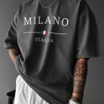 Milano Baskılı Oversize Erkek T-Shirt
