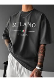 Milano Baskılı Oversize Erkek T-Shirt