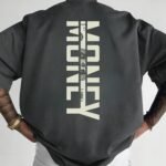 Erkek oversize Money Sırt baskılı T-shirt rahat ve şık Tasarım