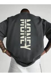 Erkek oversize Money Sırt baskılı T-shirt rahat ve şık Tasarım