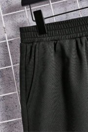 Erkek Beyaz-Siyah Bermuda Siyah Şort Oversize Beyaz T-Shirt Takım New York Baskılı - Görsel 3