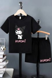 Kuromi Baskılı Kız Çocuk Şortlu Takım Tişört Şort Alt Üst Set - Görsel 2
