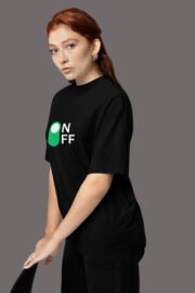 ON/OFF Baskılı Kadın Oversize T-Shirt - Görsel 2