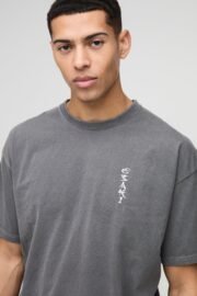 Osaka Ying-Yang Sırt Baskılı Oversize Erkek T-shirt - Rahat ve Şık Tasarım - Görsel 2