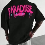 Paradise Sırt Baskılı Oversize Unisex T-shirt - Rahat ve Şık Tasarım