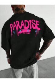 Paradise Sırt Baskılı Oversize Unisex T-shirt - Rahat ve Şık Tasarım