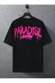 Paradise Sırt Baskılı Oversize Unisex T-shirt - Rahat ve Şık Tasarım - Görsel 3