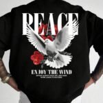 Peace Sırt Baskılı Oversize Unisex T-shirt - Rahat ve Şık Tasarım