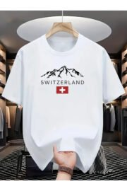 SWITZERLAND Baskılı Unisex Oversize T-Shirt