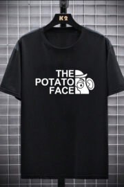 Erkek Oversize Baskılı Tişört – The Patato Face, Günlük & Sokak Stili - Görsel 4