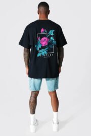Oversize Erkek Virtues Sırt Baskı Detaylı T-Shirt - Görsel 2