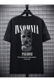 INSOMNIA PARADISE Sırt Baskı Detaylı Erkek Oversize T-shirt - Görsel 4