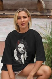 Kadın Baskılı Oversize T-shirt - Görsel 8