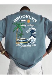 Brooklyn Baskılı Oversize T-Shirt - Görsel 6