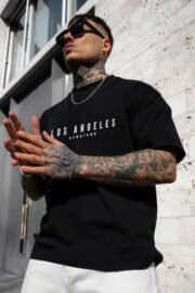 Los Angeles DownTown Baskılı Erkek Oversize T-Shirt - Görsel 6