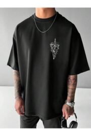 Dünya Pusula Baskılı Oversize T-shirt - Görsel 8