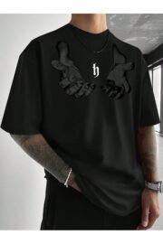 El Baskılı Erkek Oversize T-shirt - Görsel 6