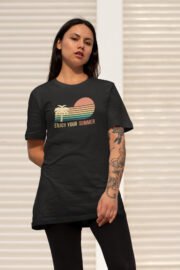 Kadın Enjoy Your Summer Baskılı Oversize T-Shirt - Görsel 5