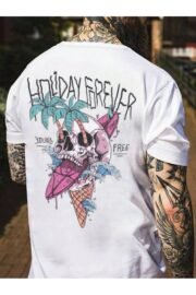 Holiday Forever Baskılı Erkek Oversize T-shirt - Görsel 9