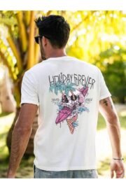 Holiday Forever Baskılı Erkek Oversize T-shirt - Görsel 10