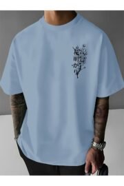 Erkek oversize Japon Kiraz Ağacı baskılı T-shirt rahat ve şık Tasarım - Görsel 14