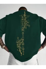 Erkek oversize Japon Kiraz Ağacı baskılı T-shirt rahat ve şık Tasarım - Görsel 19