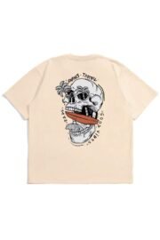 Tropical Kafatası Baskılı Erkek Oversize T-shirt - Görsel 11