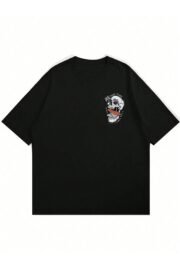 Tropical Kafatası Baskılı Erkek Oversize T-shirt - Görsel 15