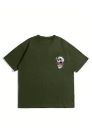 Tropical Kafatası Baskılı Erkek Oversize T-shirt - Görsel 22