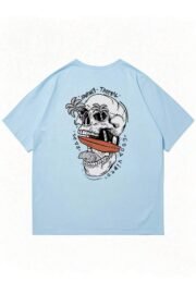 Tropical Kafatası Baskılı Erkek Oversize T-shirt - Görsel 34